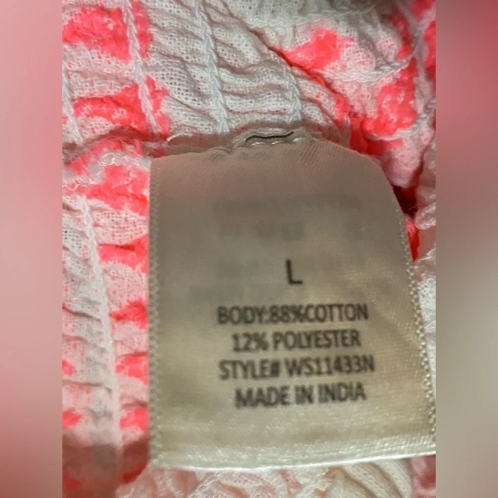 francesca's Bradi Geo Print Mini Skirt pink and white size L - Picture 8 of 10